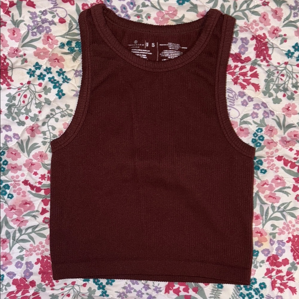 Boom Boom Jeans Burgundy Ribbed Tank Top